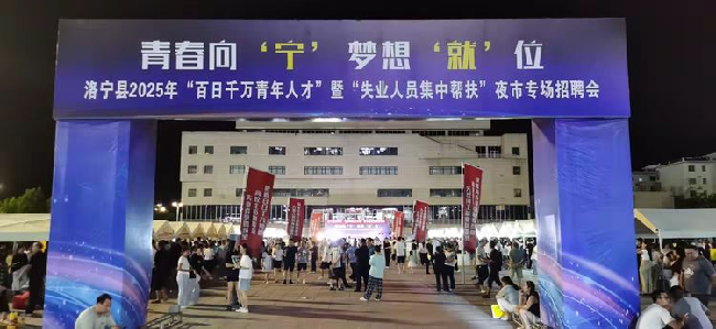 洛宁县举办 2025年“百日千万” 青年人才暨 “失业人员集中帮扶” 夜市专场招聘会
