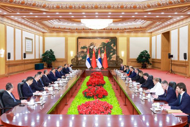 习近平同塞尔维亚总统武契奇会谈 习近平同塞尔维亚总统武契奇会谈