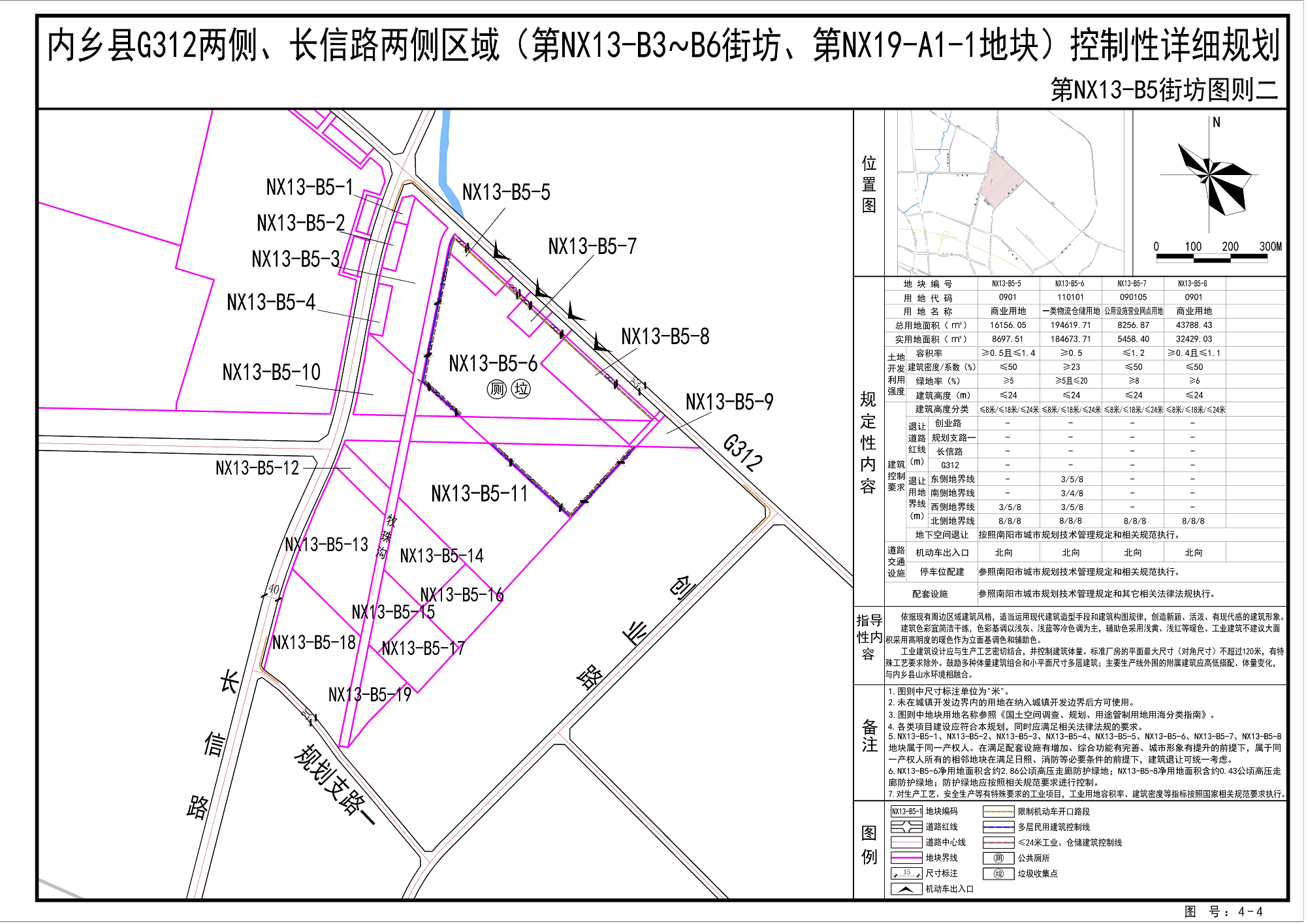 《内乡县G312两侧、长信路两侧区域(第NX13-B3-B6街坊、第NX19-A1-1地块)控制性详细规划》公示方案