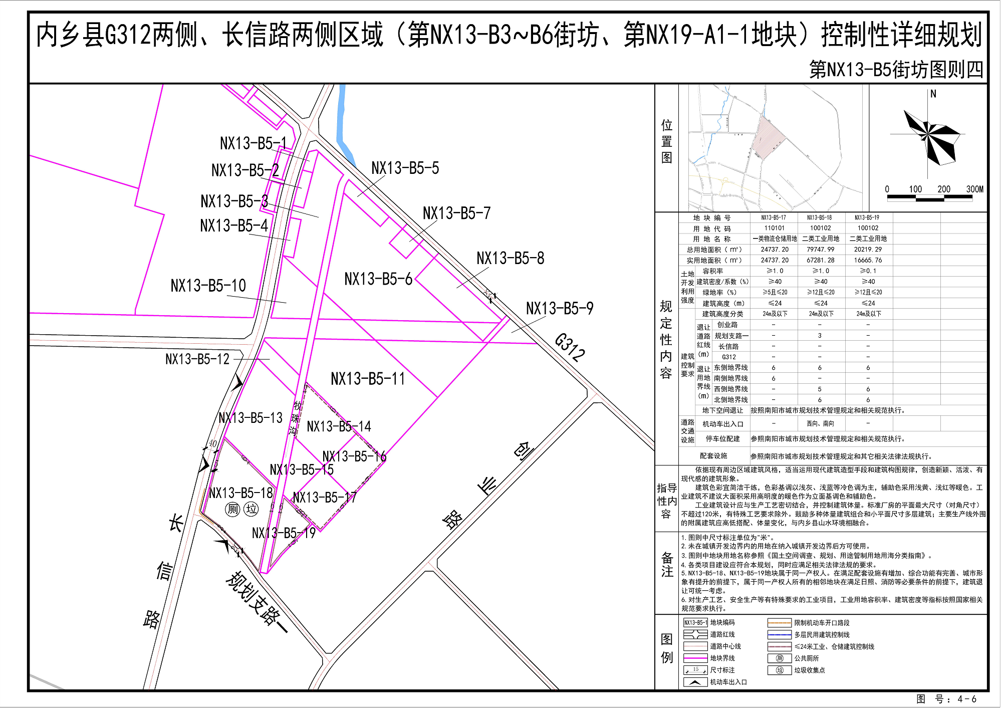 《内乡县G312两侧、长信路两侧区域(第NX13-B3-B6街坊、第NX19-A1-1地块)控制性详细规划》公示方案