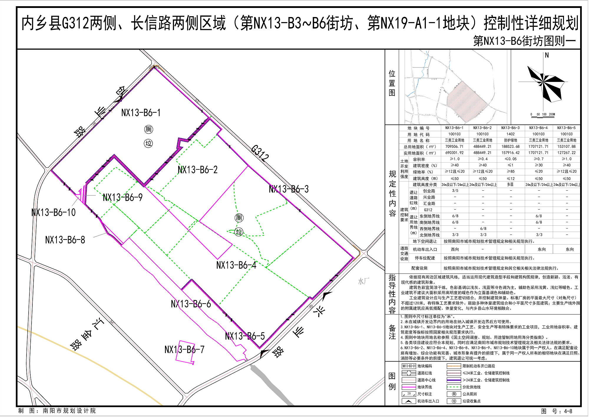 《内乡县G312两侧、长信路两侧区域(第NX13-B3-B6街坊、第NX19-A1-1地块)控制性详细规划》公示方案