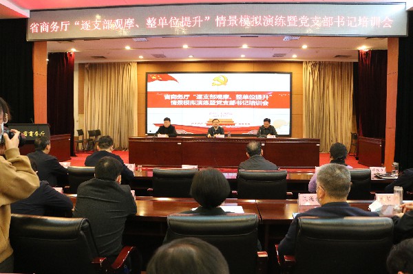 省商务厅开展“逐支部观摩、整单位提升”情景模拟演练暨党支部书记培训