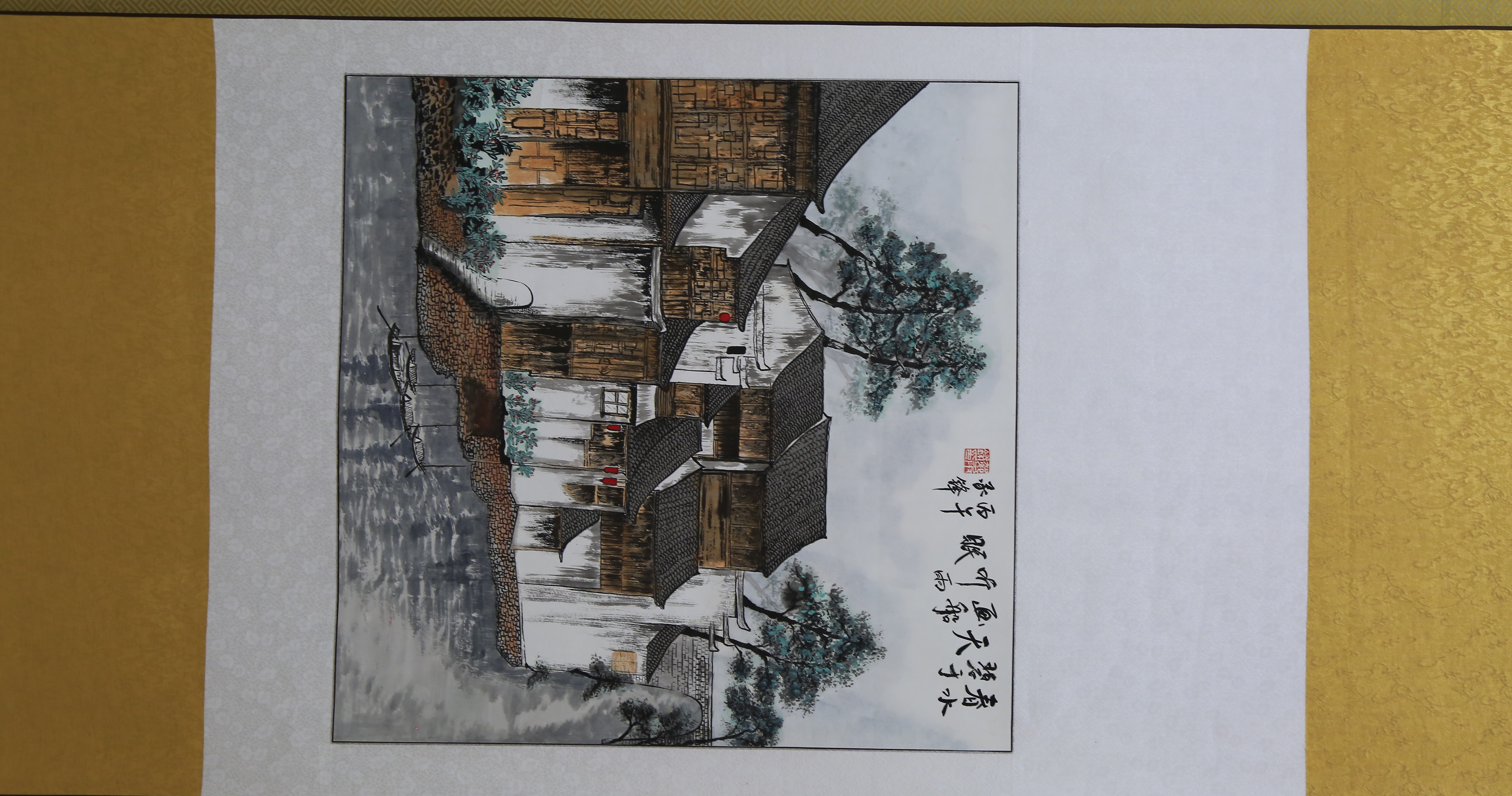 国画《春水碧于天,画船听雨眠》 作者:郯承锋 南阳市唐河县